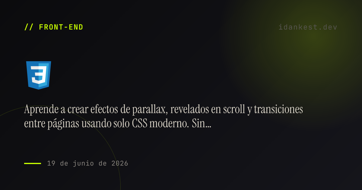 Animaciones CSS sin JavaScript: Scroll-driven animations y View Transitions