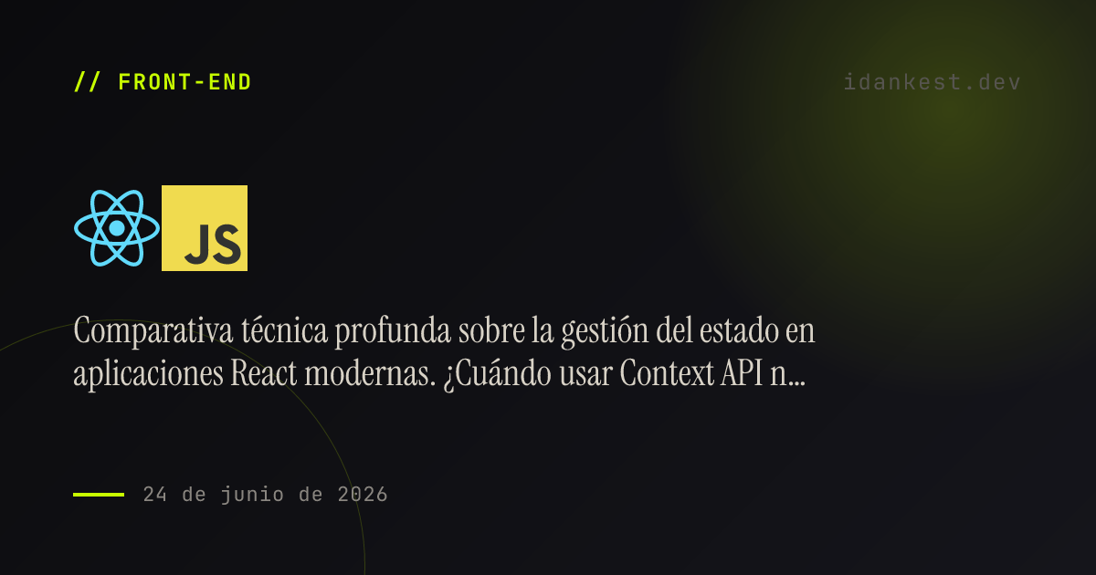 Zustand vs Context API: Gestión de estado en React en 2026